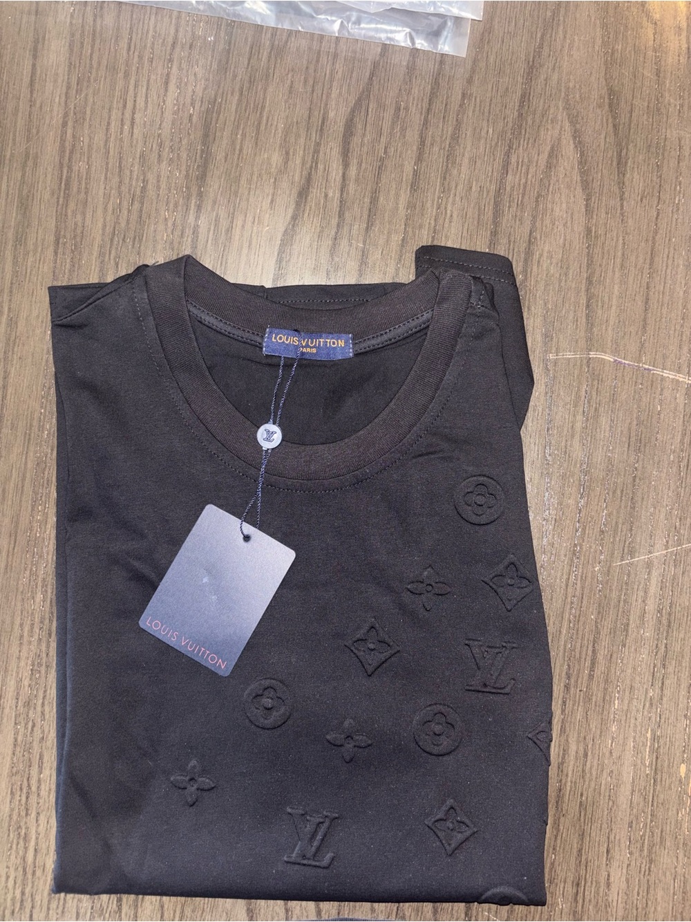 Louis Vuitton Black Embossed Monogram Crewneck Tee